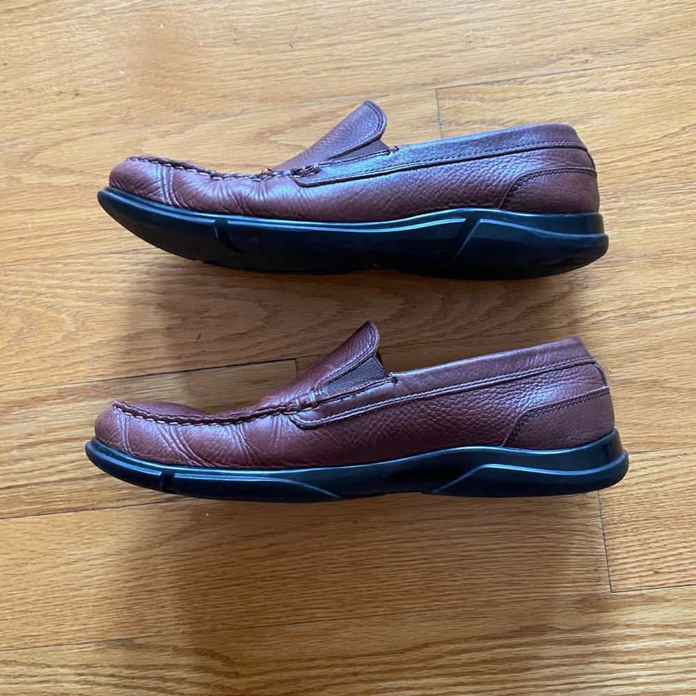 Allen Edmonds 10 D Miles Brown Leather Slip-Ons Loafers - Picture 4 of 9